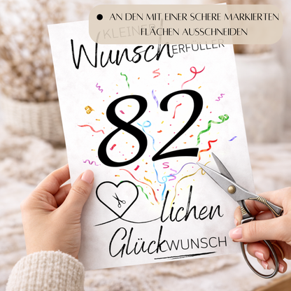 Geldgeschenk 82. Geburtstag Wunscherfüller | Digitaler Download | Last Minute Geschenkidee zum Ausdrucken