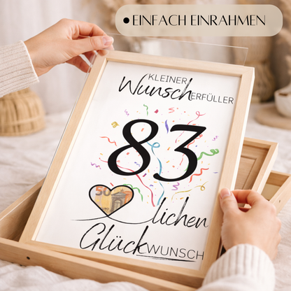 Geldgeschenk 83. Geburtstag Wunscherfüller | Digitaler Download | Last Minute Geschenkidee zum Ausdrucken