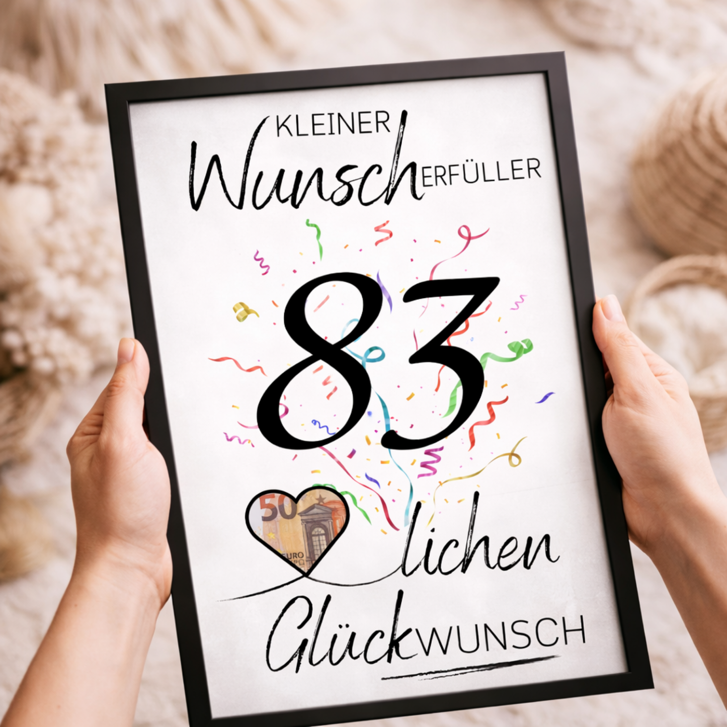 Geldgeschenk 83. Geburtstag Wunscherfüller | Digitaler Download | Last Minute Geschenkidee zum Ausdrucken