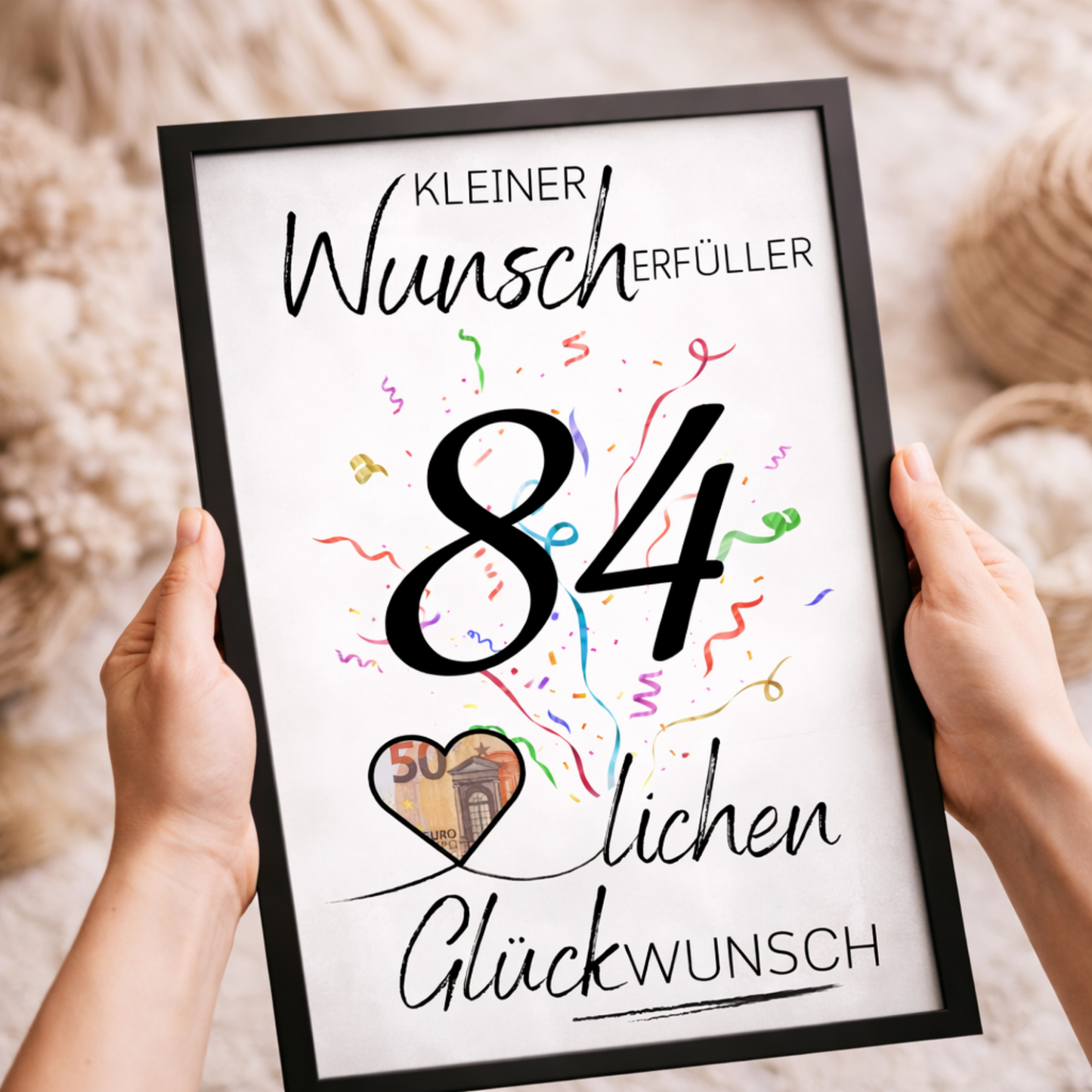 Geldgeschenk 84. Geburtstag Wunscherfüller | Digitaler Download | Last Minute Geschenkidee zum Ausdrucken