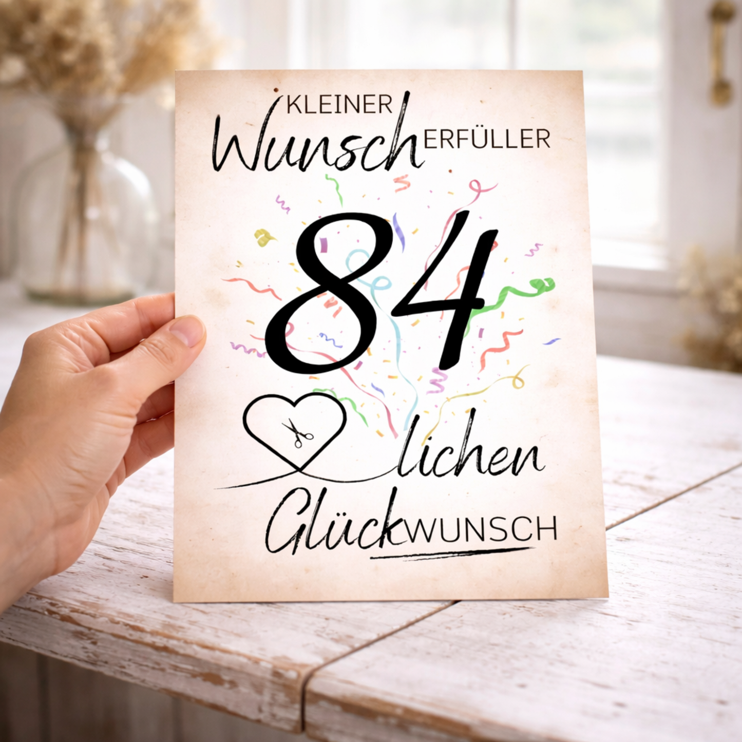 Geldgeschenk 84. Geburtstag Wunscherfüller | Digitaler Download | Last Minute Geschenkidee zum Ausdrucken