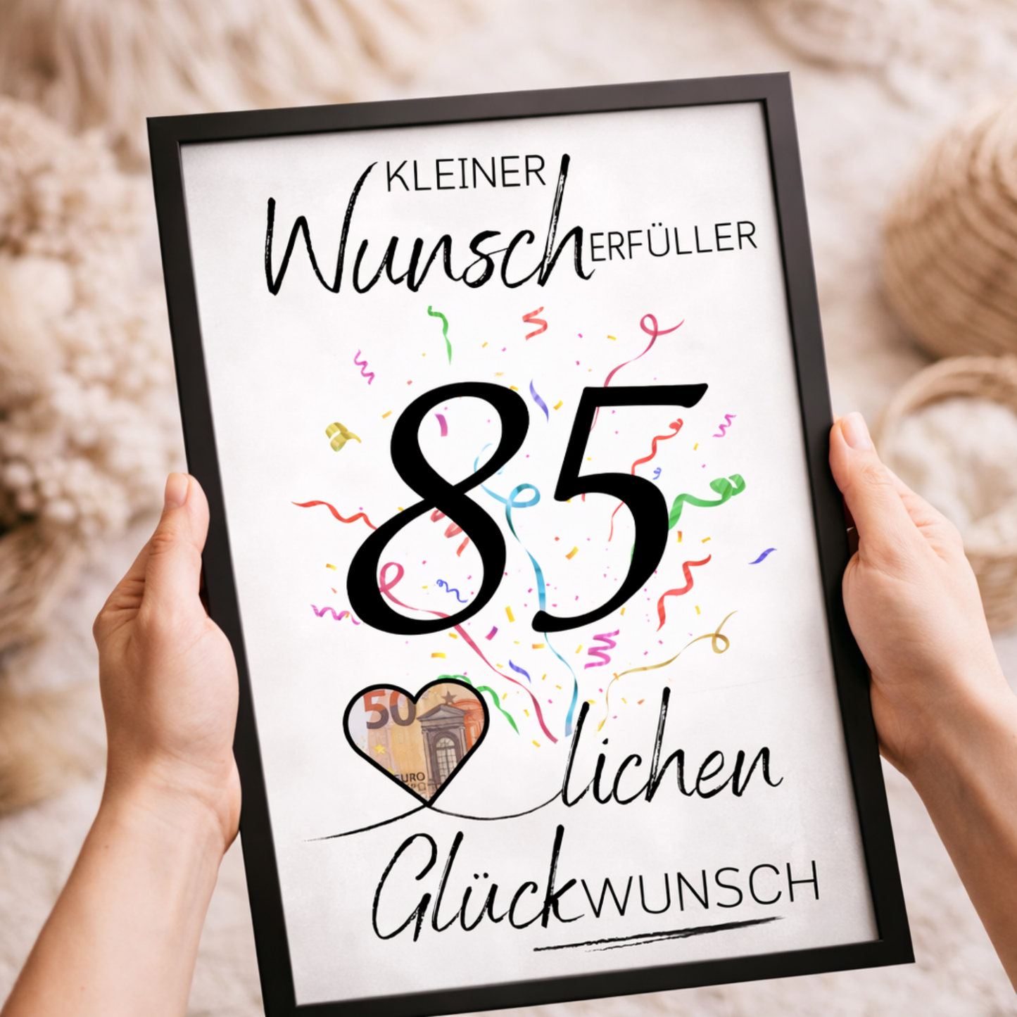 Geldgeschenk 85. Geburtstag Wunscherfüller | Digitaler Download | Last Minute Geschenkidee zum Ausdrucken
