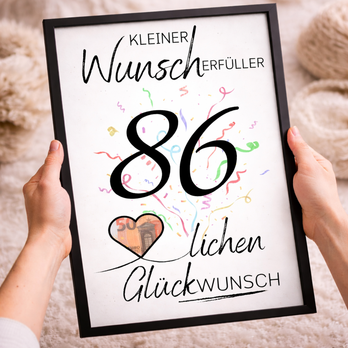 Geldgeschenk 86. Geburtstag Wunscherfüller | Digitaler Download | Last Minute Geschenkidee zum Ausdrucken