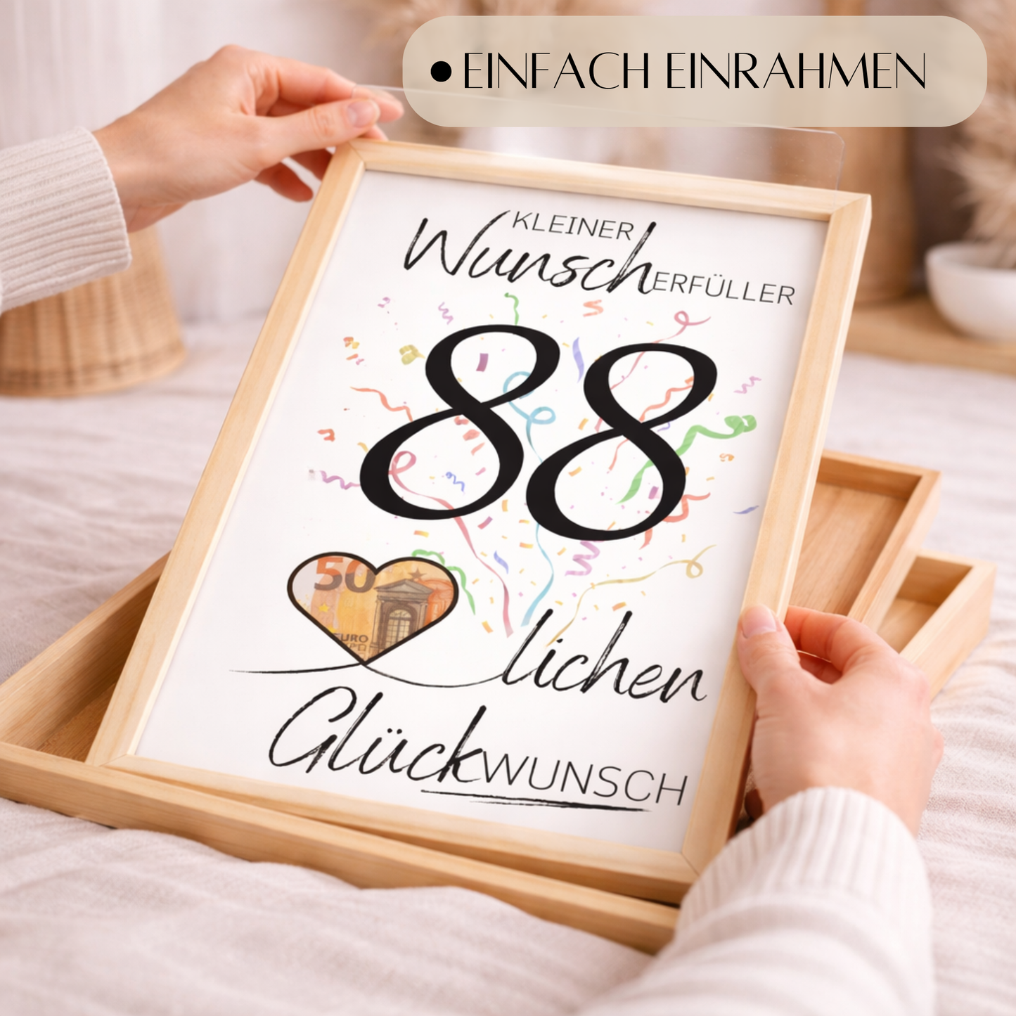 Geldgeschenk 88. Geburtstag Wunscherfüller | Digitaler Download | Last Minute Geschenkidee zum Ausdrucken