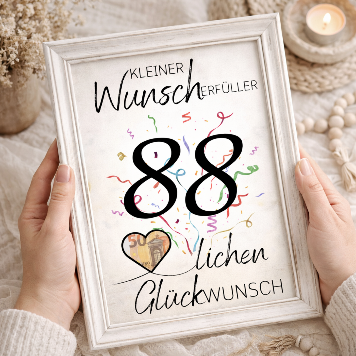 Geldgeschenk 88. Geburtstag Wunscherfüller | Digitaler Download | Last Minute Geschenkidee zum Ausdrucken