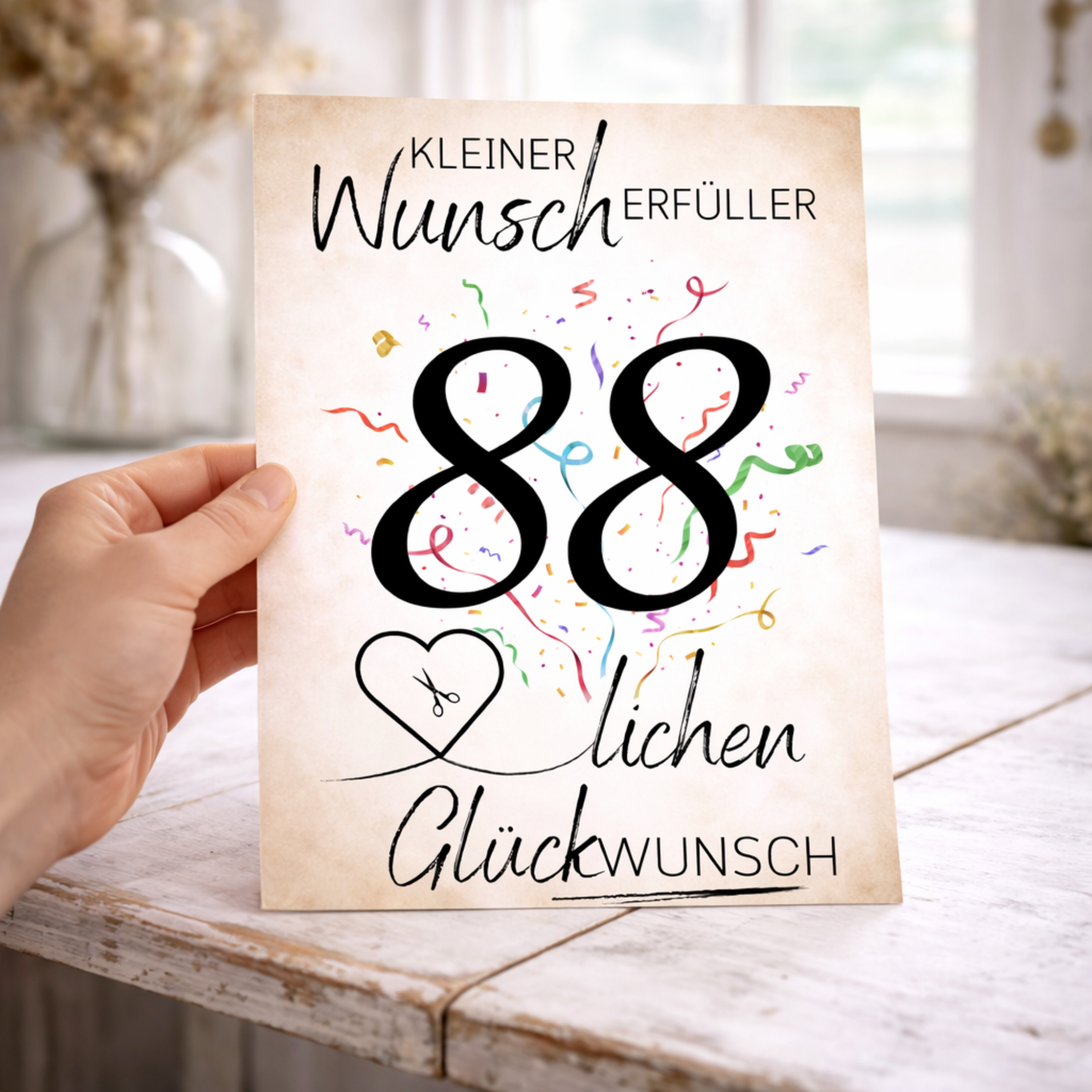 Geldgeschenk 88. Geburtstag Wunscherfüller | Digitaler Download | Last Minute Geschenkidee zum Ausdrucken