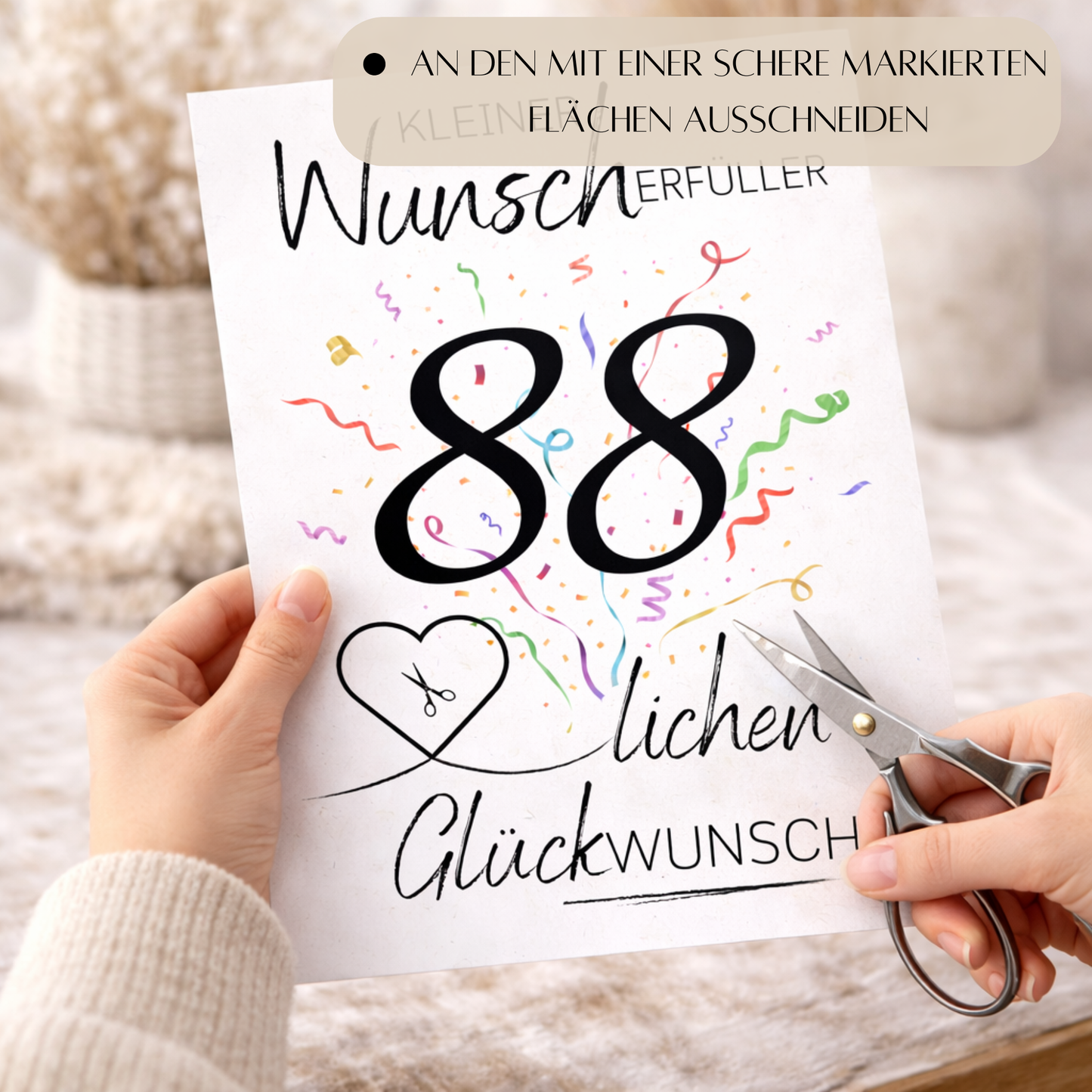 Geldgeschenk 88. Geburtstag Wunscherfüller | Digitaler Download | Last Minute Geschenkidee zum Ausdrucken