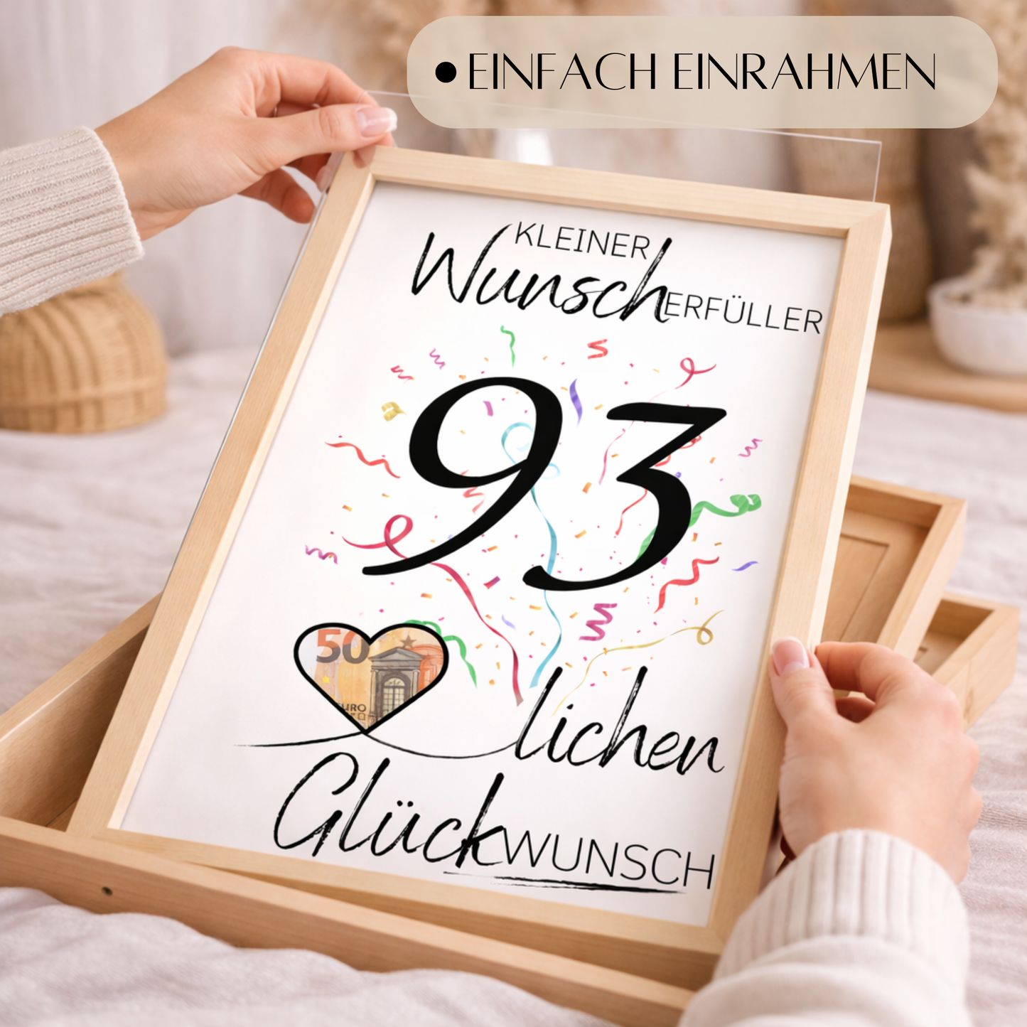 Geldgeschenk 93. Geburtstag Wunscherfüller | Digitaler Download | Last Minute Geschenkidee zum Ausdrucken