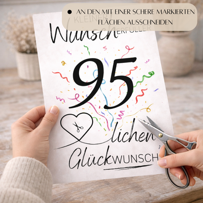 Geldgeschenk 95. Geburtstag Wunscherfüller | Digitaler Download | Last Minute Geschenkidee zum Ausdrucken