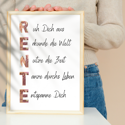 Rente Geschenkidee | Geldgeschenk Ruhestand zum Ausdrucken | Poster Ruhestand | PDF Download