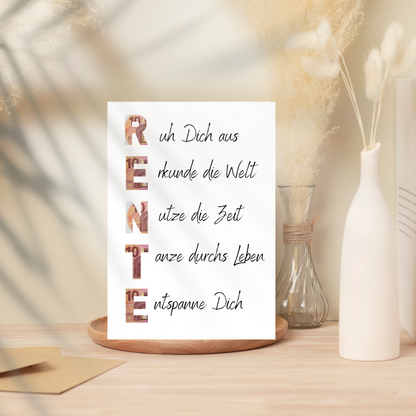 Rente Geschenkidee | Geldgeschenk Ruhestand zum Ausdrucken | Poster Ruhestand | PDF Download